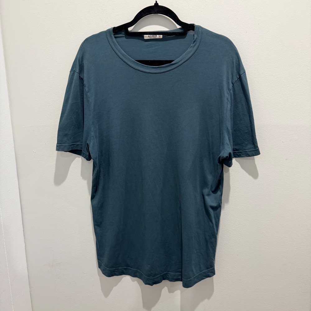 Buck Mason Teal Slub Curved Hem Tee Short Sleeve T-Shirt | Size M